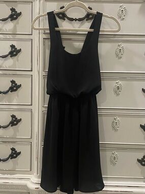 Coveted Clothing Black Midi Blouson Dress